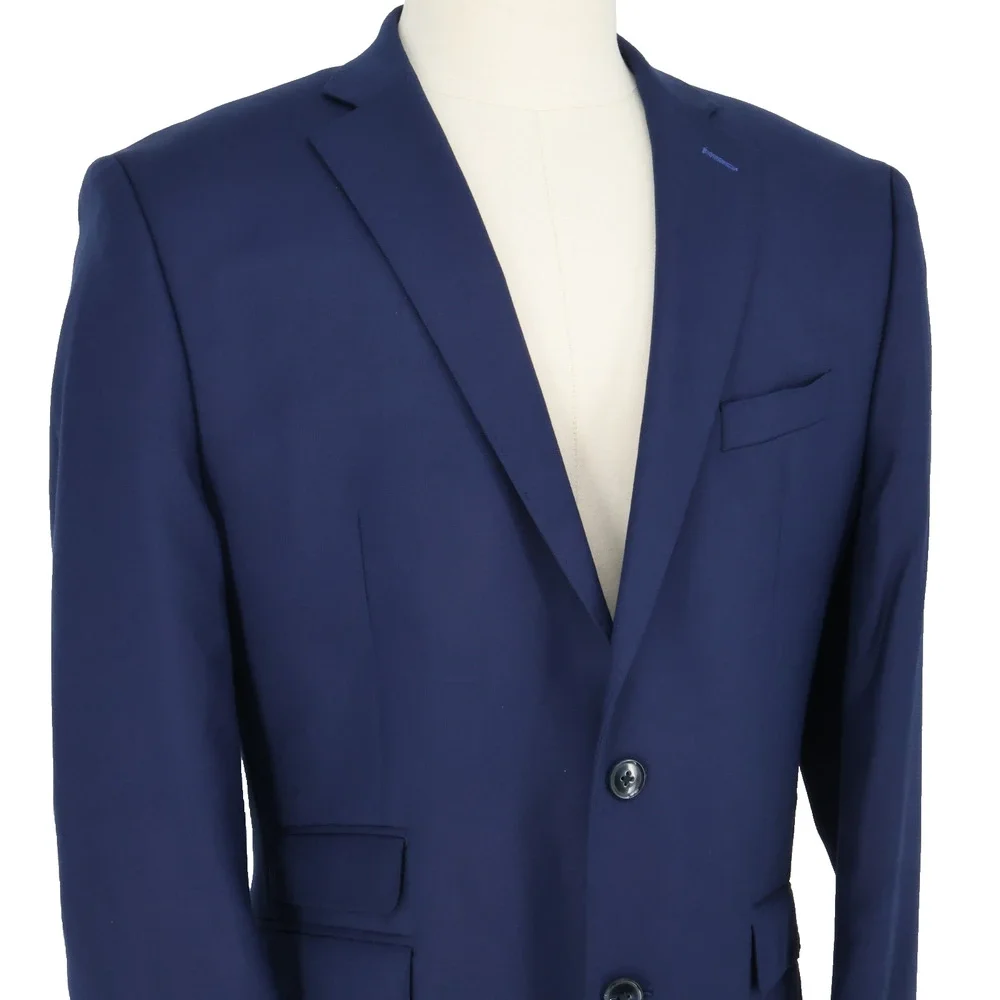 Perry Ellis Portfolio Sport Coat Mens 46R Blue Jacket Blazer Slim Fit Preppy